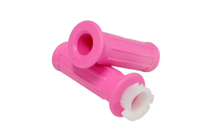 Pink Handle Bar Grips Twist Throttle For Yamaha TTR50 Suzuki JR50
