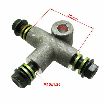 Hydraulic Brake Hose Pipe Tee Coupling Connector 3way Adapter ATV Quad Dirt Bike