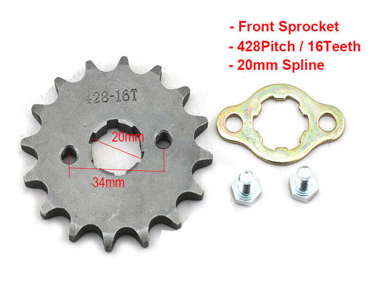 FRONT CHAIN SPROCKET COG 428 16 TOOTH 20mm 125cc 150cc 250cc Roketa Orion Lifan