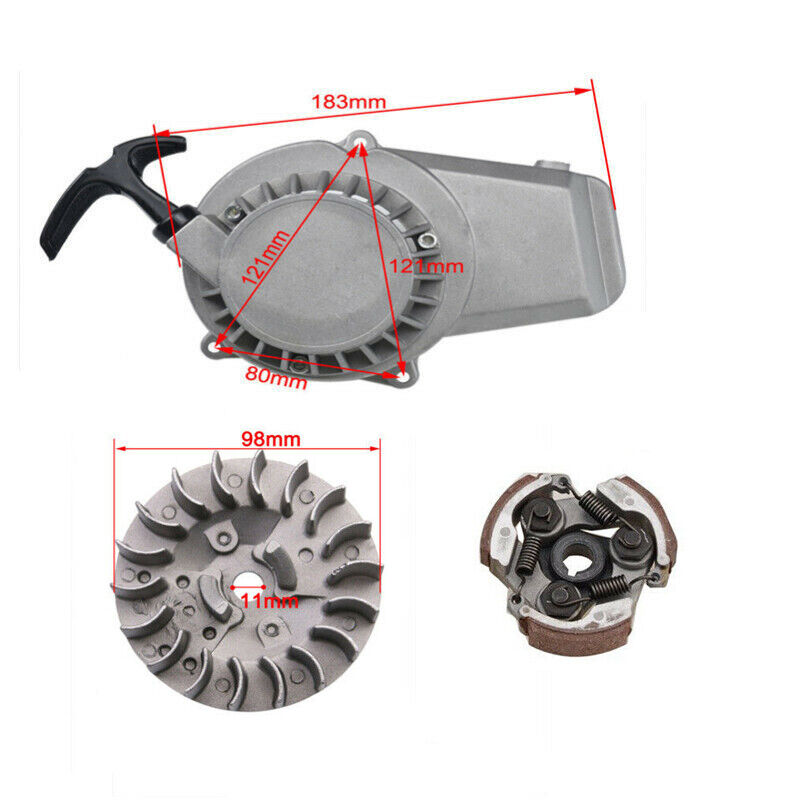 3 Shoe Clutch Flywheel Alloy Pull Start Starter 47cc 49cc Thumpstar Scooter BIKE