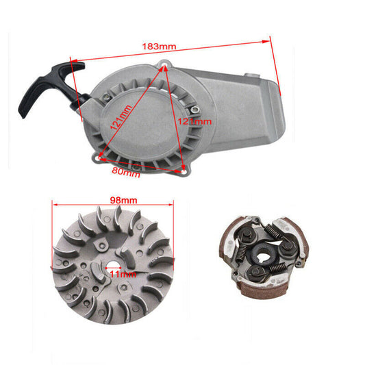 3 Shoe Clutch Flywheel Alloy Pull Start Starter 47cc 49cc Thumpstar Scooter BIKE