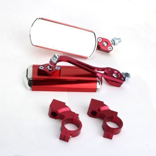 RED Alloy Handle Bar Mirrors Dirt Bike ATV Quad Pit Buggy Trail Pro Rec Reg 22mm