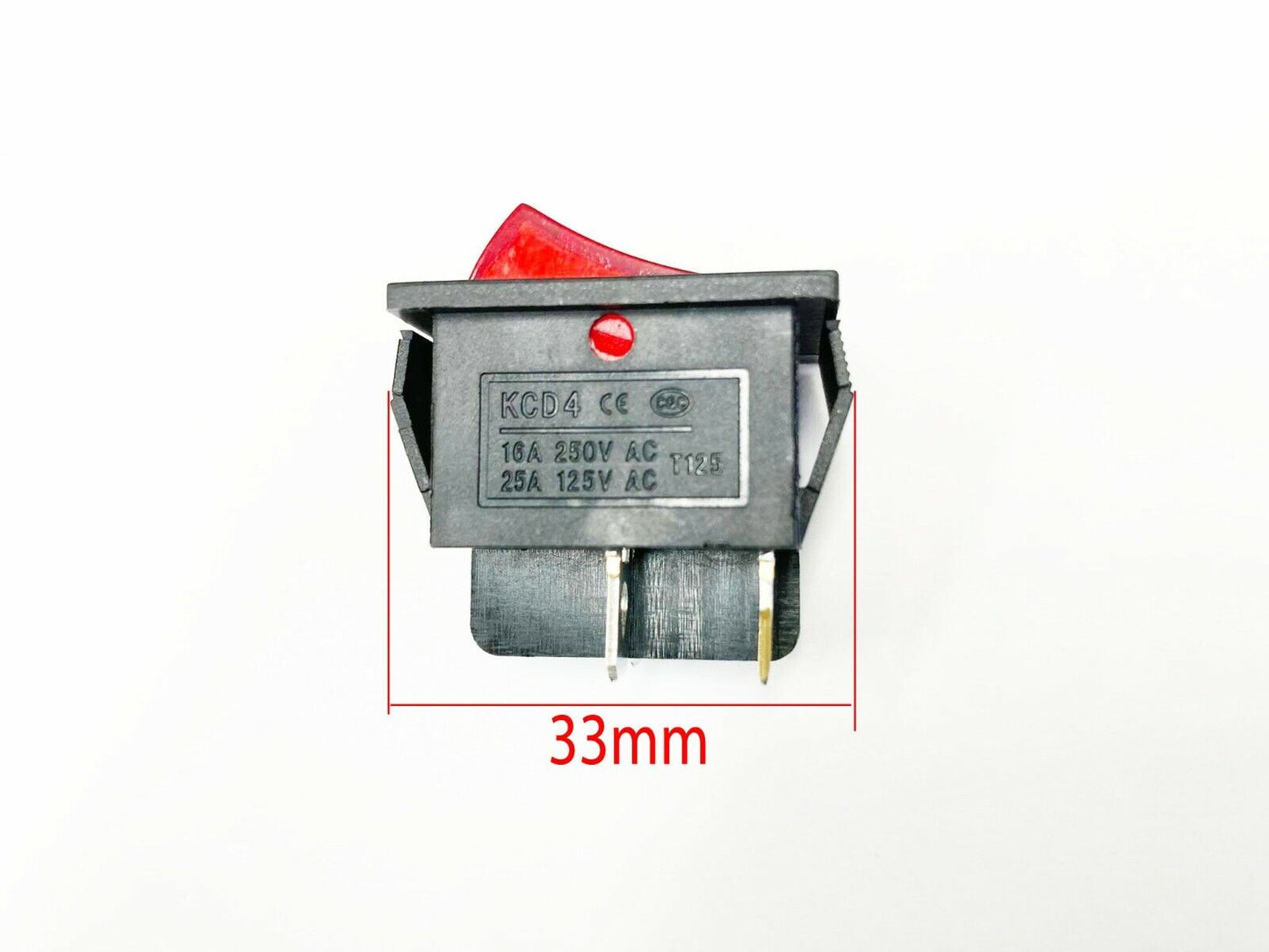 2PCs 4 PIN START SWITCH ON OFF RED SQUARE BUTTON FOR BOAT 16A/250V 25A/125V AC
