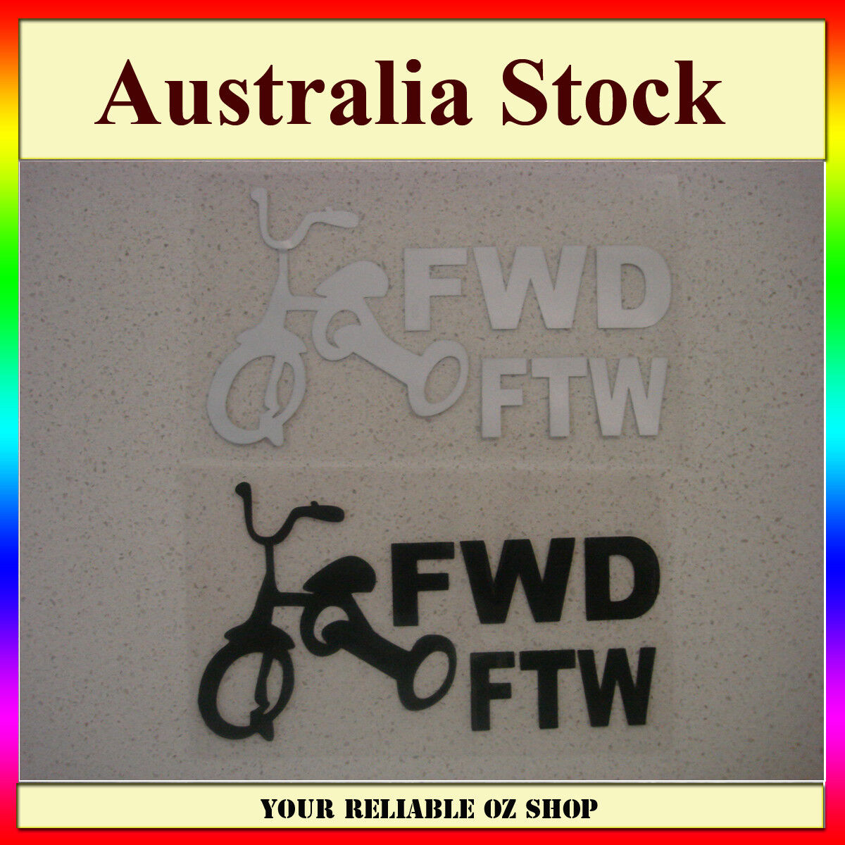 FWD FTW Funny Car JDM Sticker Decal Front Wheel Drive Drift Race Show Ute Window