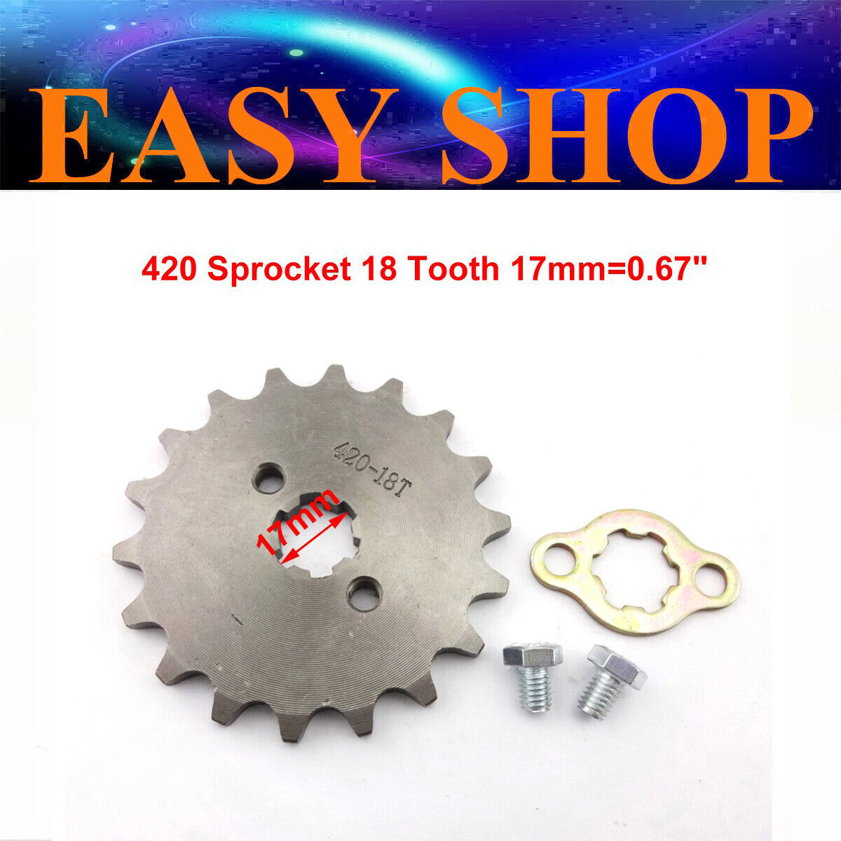 17mm 420 18 Teeth FRONT CHAIN SPROCKET 110cc 125cc 150cc 200cc TDR Foxico Atomic