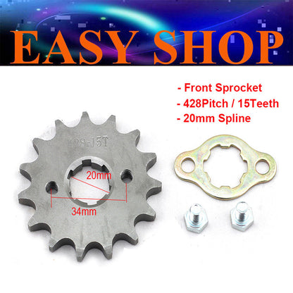 20mm 428 15 TOOTH FRONT CHAIN SPROCKET COG 125cc 150cc 250cc Atomic DHZ Assassin