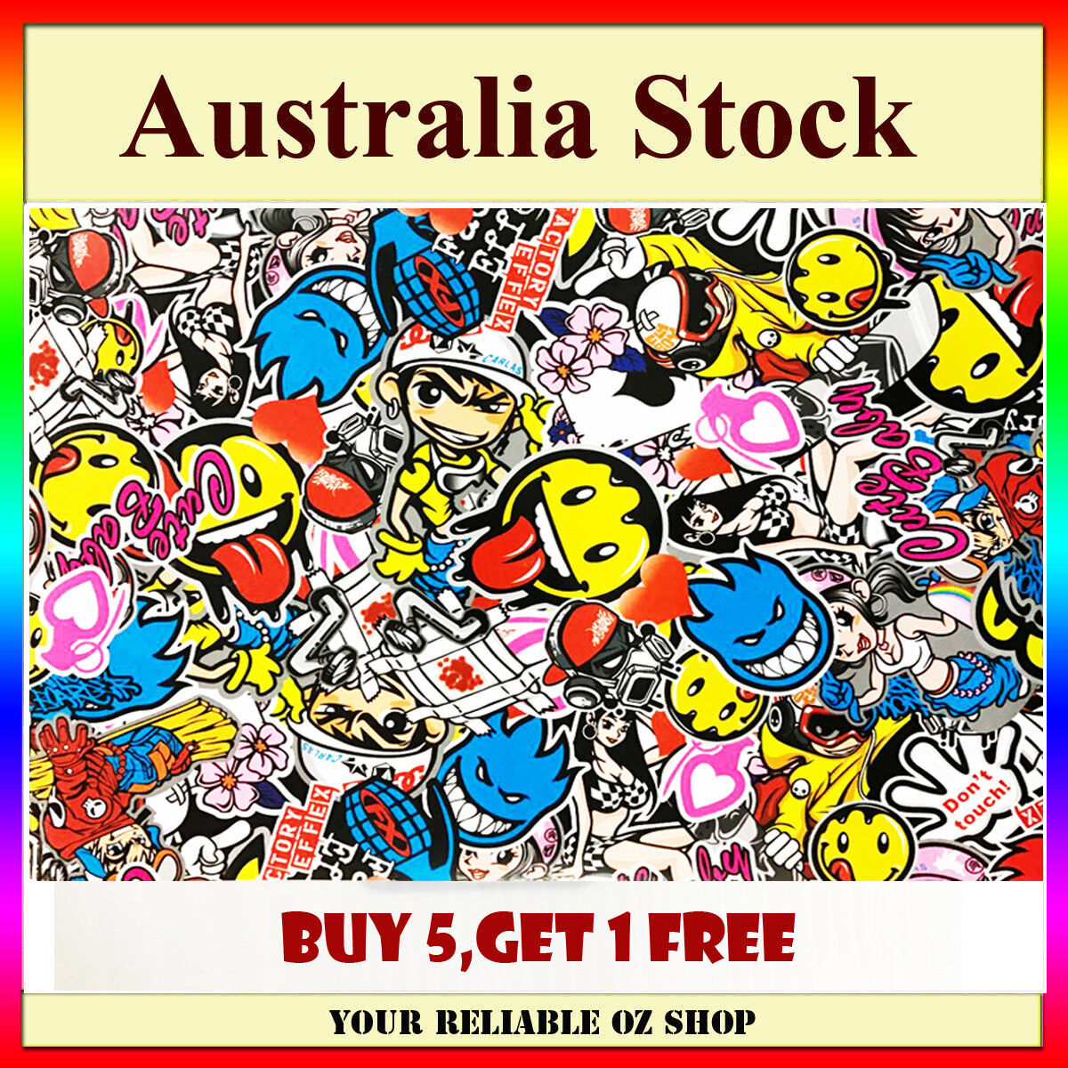 A4 Decal Sticker Bomb Sheet JDM Car Skateboard Factory Effex Don't Touch FX