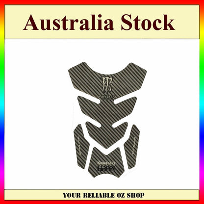 KAWASAKI RACING TEAM GAS FUEL PETROL TANK PAD PROTECTOR CARBON MOTOCROSS BIKE