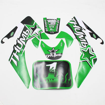 Green Sticker Decal Kit Fairing XR50 CRF 50cc 70cc 90cc 125cc Dirt Pit Pro Bike