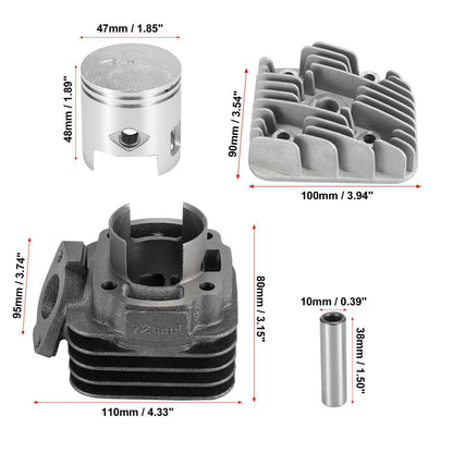 for Yamaha Jog Vino 50 70CC ATV Scooter Big Bore Kit Head Cylinder Piston