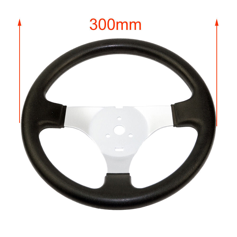 30cm Steering Wheel Assembly Tie Rod Rack Adjustable Shaft For Go Kart 110cc