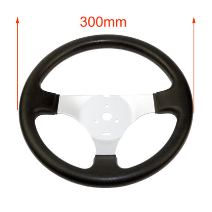 30cm Steering Wheel Assembly Tie Rod Rack Adjustable Shaft For Go Kart 110cc