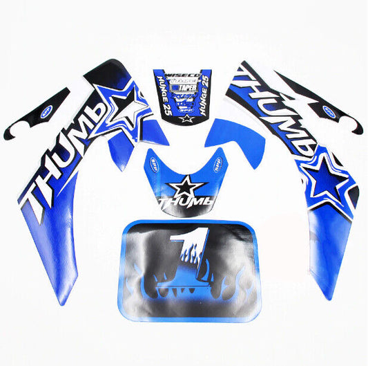 Blue Sticker Decal Kit Fairing 50cc 70cc 90cc 125cc Bike Dirt Pit Pro Trail CRF