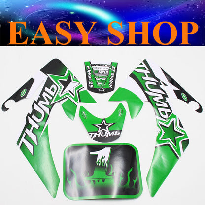 Green Sticker Decal Kit Fairing XR50 CRF 50cc 70cc 90cc 125cc Dirt Pit Pro Bike