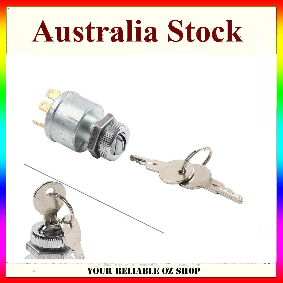 Key Ignition Switch For EZGO 4 Terminals 33639-G01 Golf Cart Marathon Workhorse