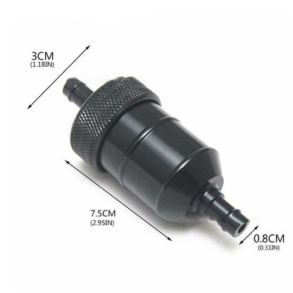 INLINE ALLOY CNC 8MM Petrol Fuel Filter 50cc 90cc 110cc 125cc DIRT PIT PRO BIKE