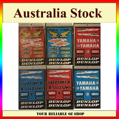 6 SHEETS Sticker Decal MOTOCROSS MOTOR BIKE Dirt ATV Quad HONDA YAMAHA SUZUKI