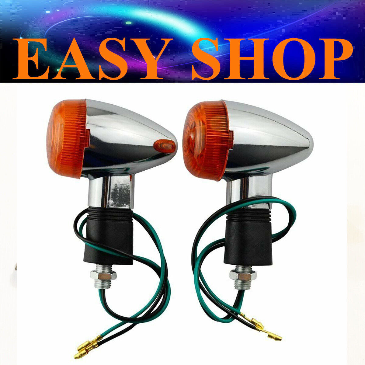 INDICATORS BLINKERS CHROME BULLET VULCAN SHADOW INTRUDER FOR XVS650 XV250 XV1100