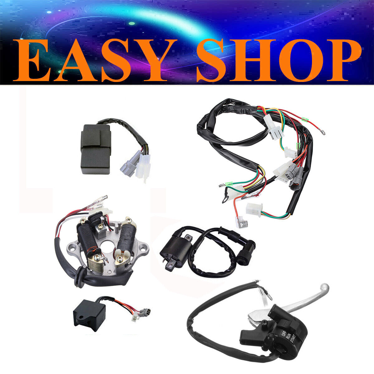 WIRING LOOM HARNESS CDI MAGNETO START SWITCH BRAKE LEVER COIL YAMAHA PW50 PY50