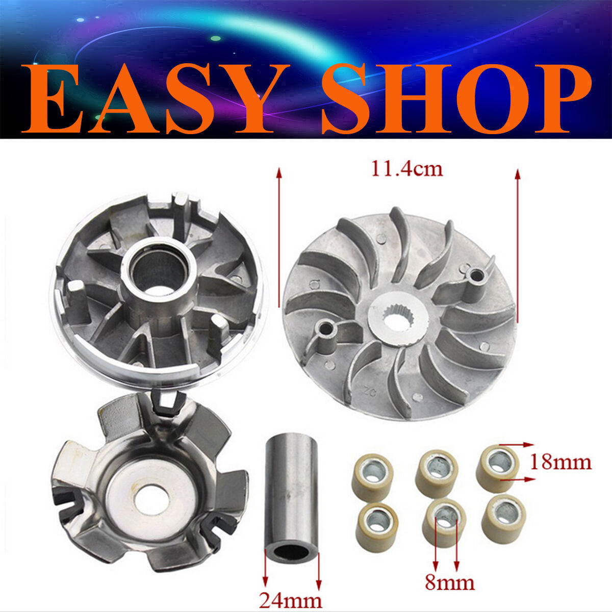 Clutch Variator Roller Fan GY6 125cc 150cc 152QMI 157QMJ Kymco Baja SUNL Buyang