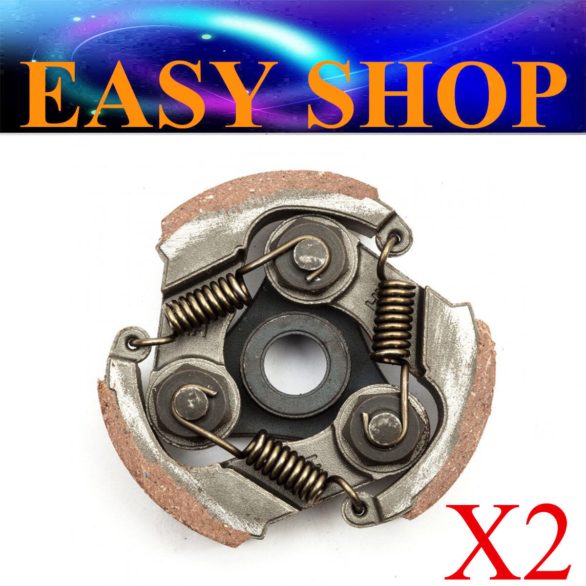 2PCs 3 Shoe Spring No Keyway Clutch 43cc 47cc 49cc 50cc DHZ Assassin Shineray