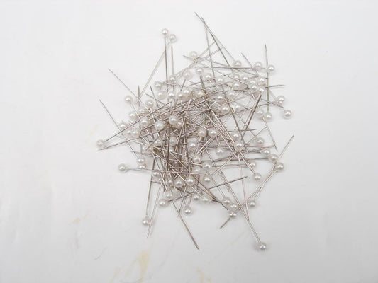 100 Pieces Round Pearl Pin Wedding Hair Party DIY Craft Florist Corsage Bouquet