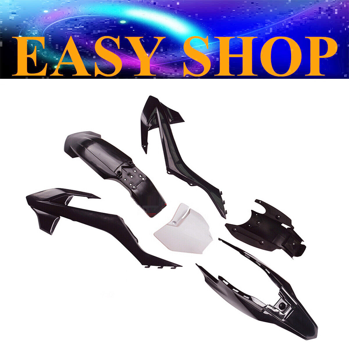 6 Pcs Black Plastic Fender Fairing Cover Guards Body Kit For KTM65 SX65 Bike