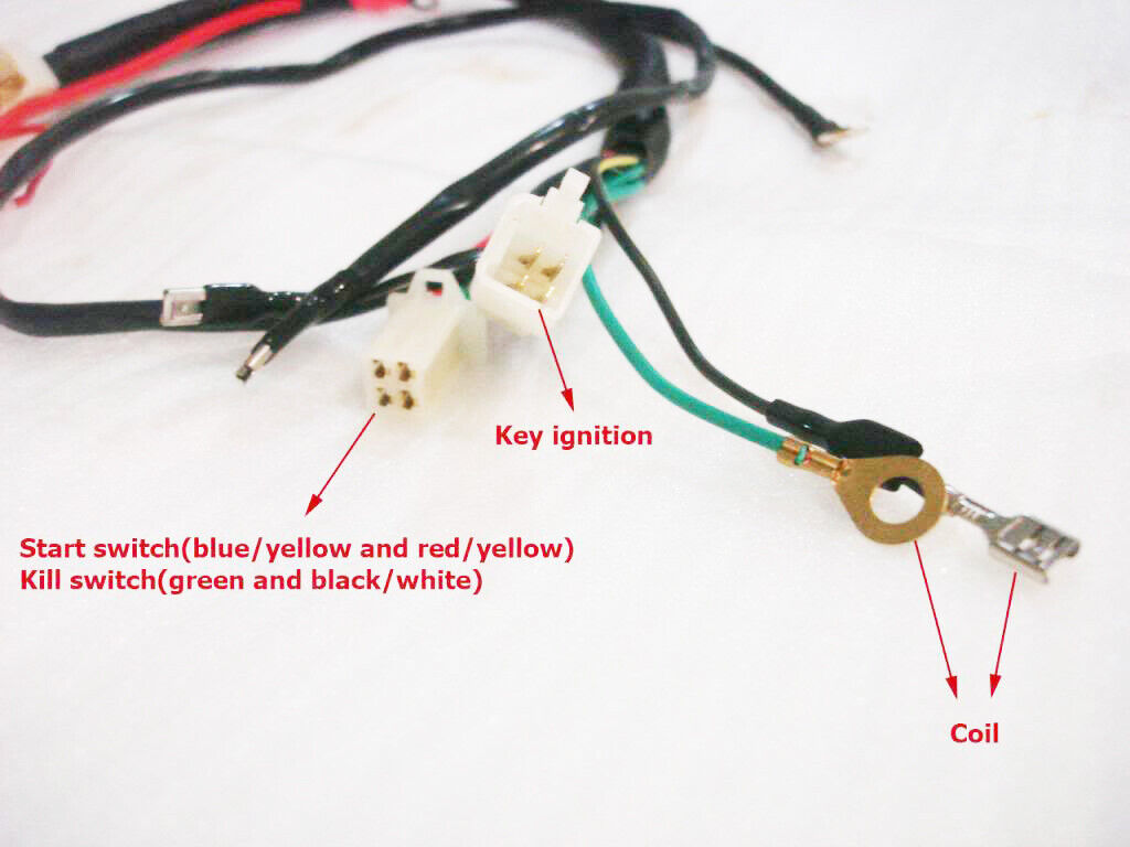 ELECTRIC START WIRING LOOM HARNESS 150cc 200cc 250cc 300cc Roketa Orion Lifan