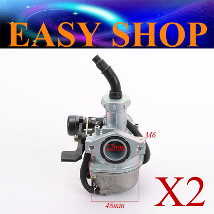 2X PZ22mm Carby Carburetor 50cc 70cc 90cc 110cc PIT PRO Quad Dirt Bike ATV Buggy