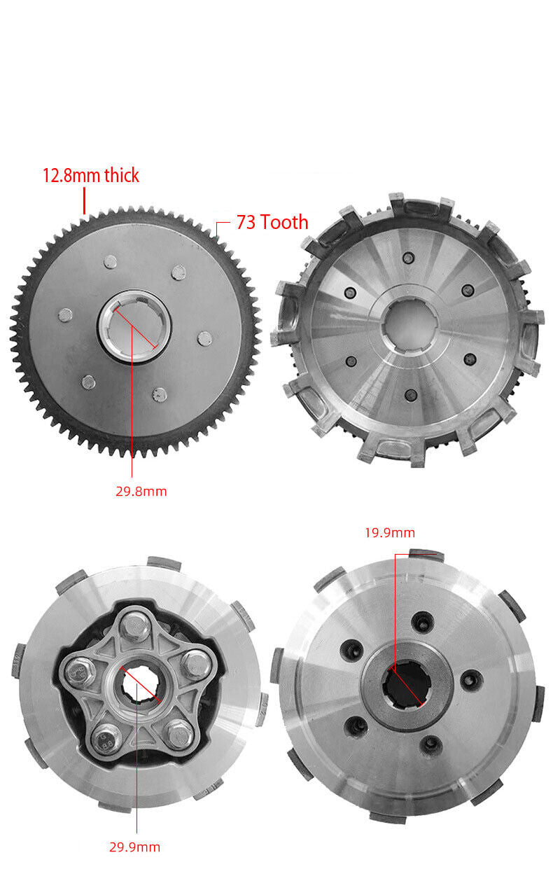 6 Plate 73 Tooth Manual Clutch For Honda CG150 150cc 162FMI & 162FMJ Air Cooled