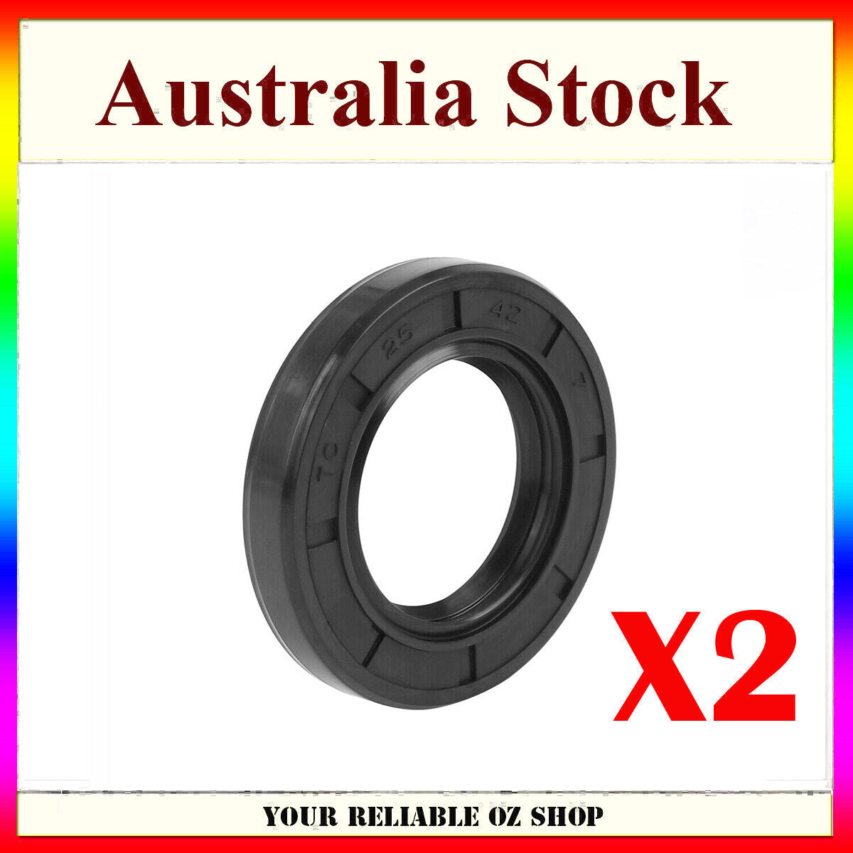 Metric Dust Oil Seal Shaft TC 25mm x 42mm x 7mm Nitrile Rubber Cover Double Lip