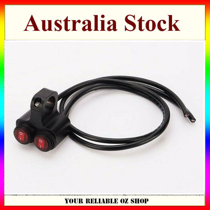 Motorcycle Waterproof Handlebar Headlight Fog Spot light Dual On Off Switch Bike