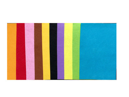 10 x Handicraft A4 Sheet Felt Fabric Crafting 1mm thick sewing Glue Scrapbooking