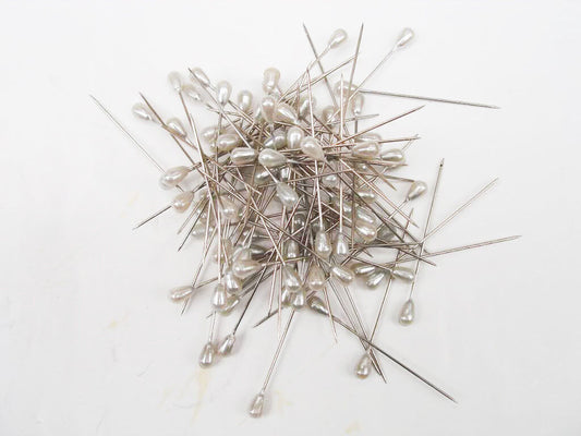100X Teardrop Pearl Bridal Pin Wedding Hair Party Craft Florist Corsage Bouquet