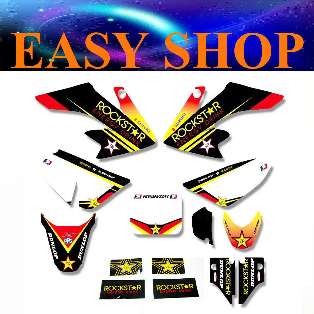 Rockstar Sticker Decal Kit For Honda CRF XR 50cc 90cc 125cc Dirt Pit Pro Bike