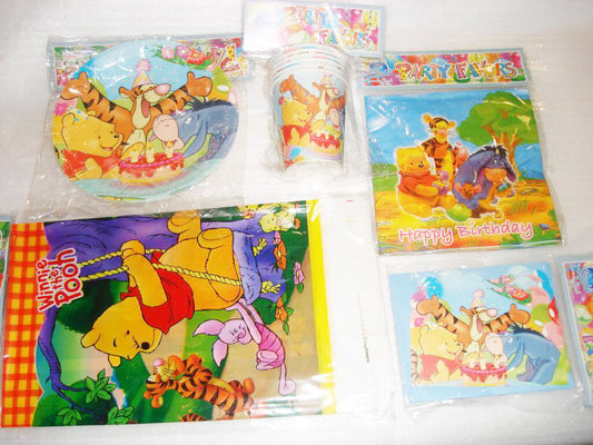 Baby Shower Birthday Party Supply Winnie Table Disposal Cup Plate Card Boy Girl