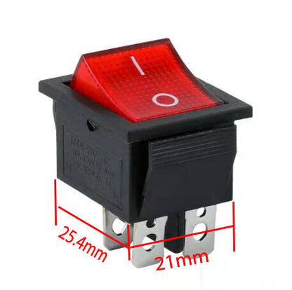 2PCs 4 PIN START SWITCH ON OFF RED SQUARE BUTTON FOR BOAT 16A/250V 25A/125V AC