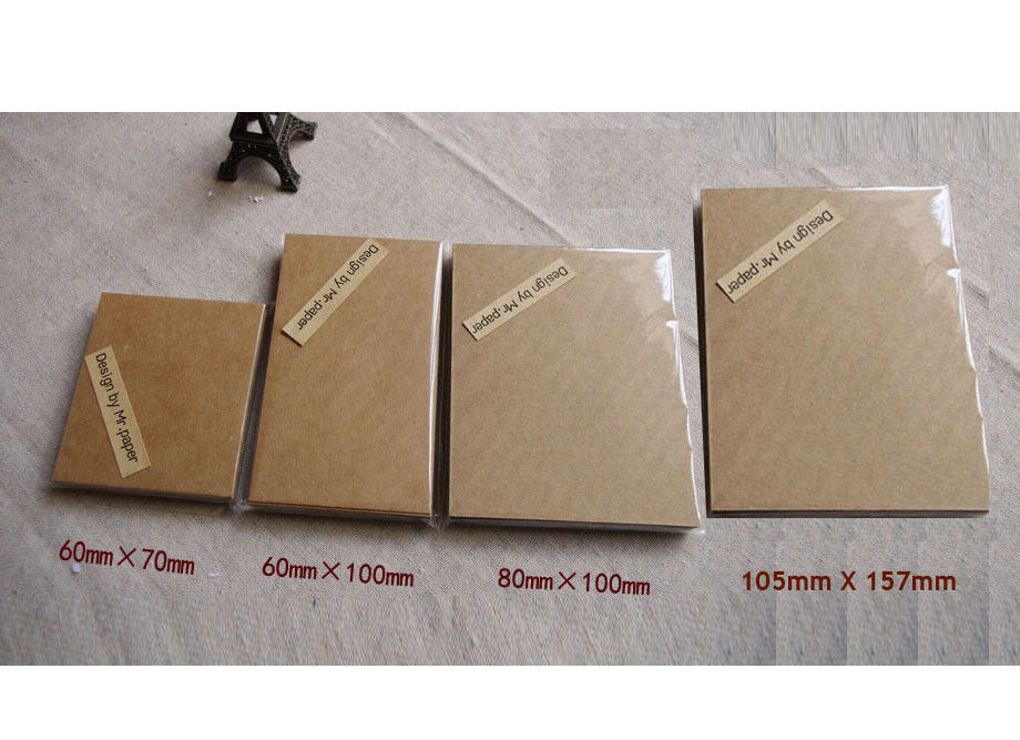 20 Pcs DIY Kraft Brown White Black Wedding Scrapbooking Paper Hand Craft Cards