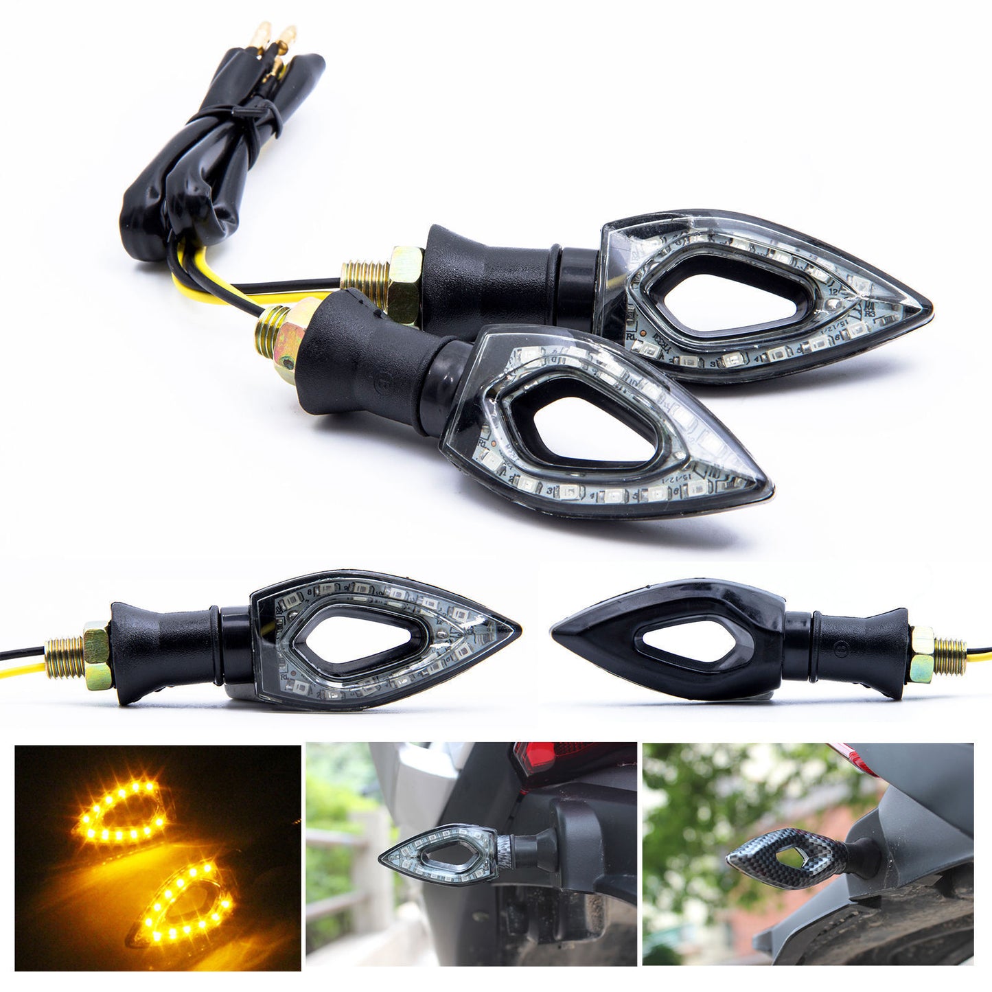 2Pcs LED indicators Blinker Yamaha TT250 TT350 TT500 TT600 TTR125 TTR230 TTR600