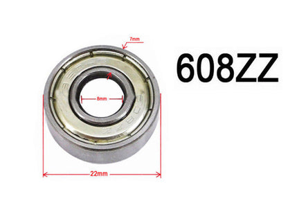 2X 8*22*7mm 608ZZ Ball Bearings Chain Roller Skateboard Scooter Quad ATV Bike