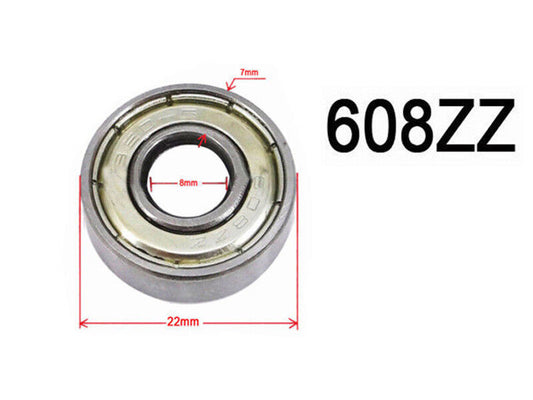 2X 8*22*7mm 608ZZ Ball Bearings Chain Roller Skateboard Scooter Quad ATV Bike