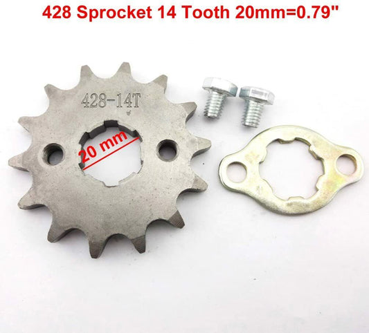 20mm 428 14 Tooth FRONT CHAIN SPROCKET COG 125cc 150cc 250cc CRF50 XR50 Honda