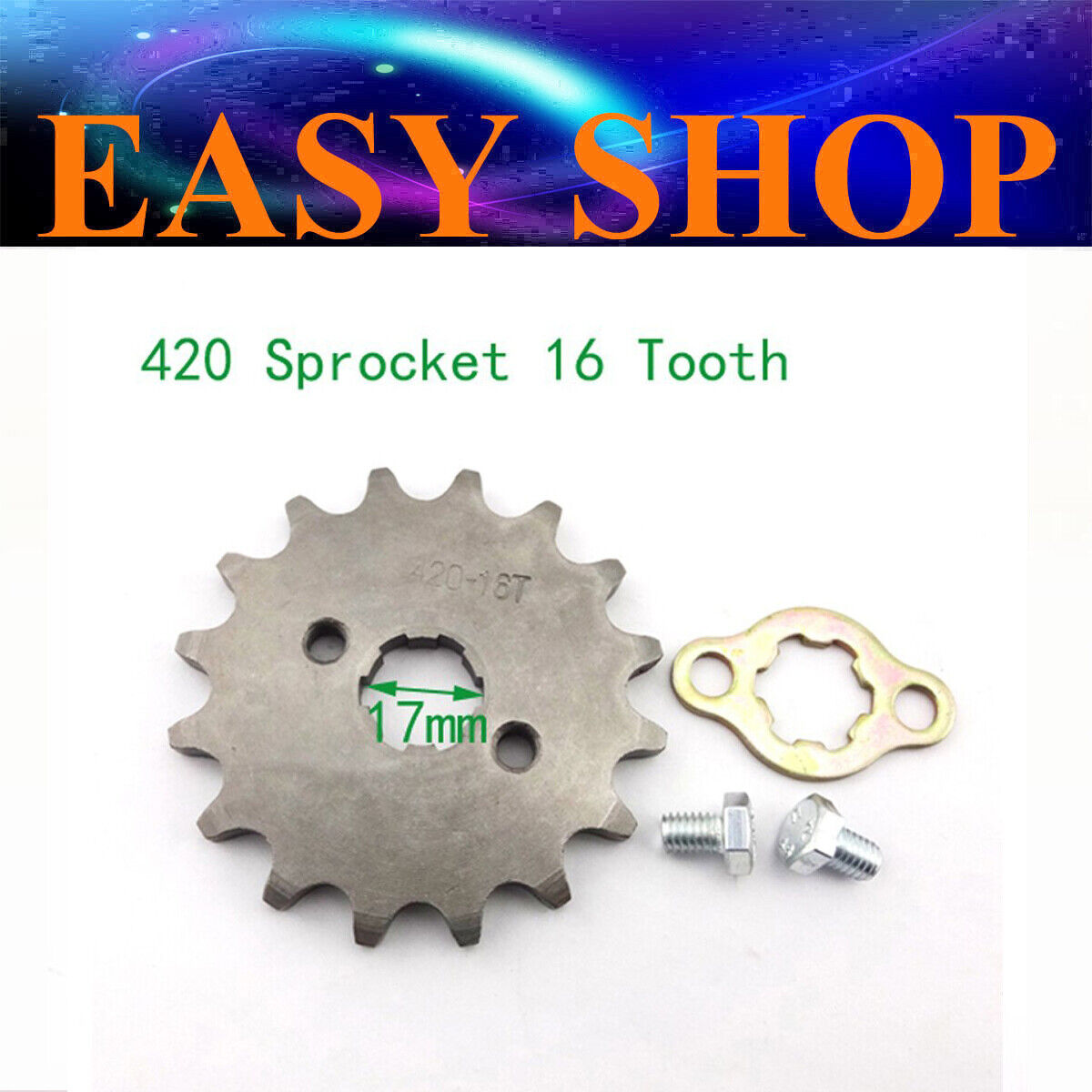 17mm 420 16 Tooth FRONT CHAIN SPROCKET 110cc 125cc 150cc Lifan TDR Foxico Atomic