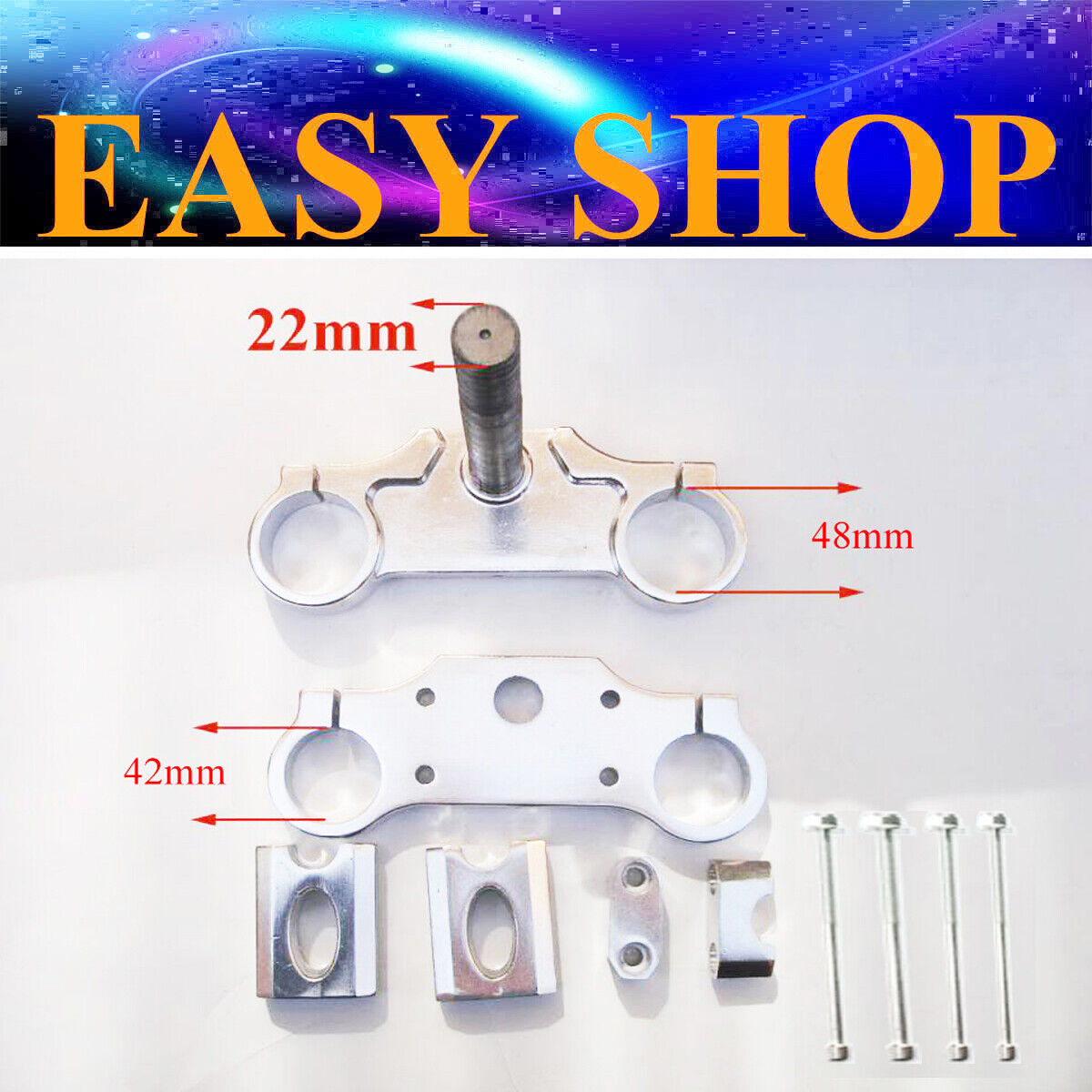 42/48mm Triple Tree Handle Bar Clamp 200cc 250cc PIT PRO DIRT BIKE ATOMIC APOLLO