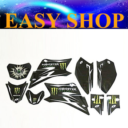 TTR50 BLACK Monster Sticker Decals Kit For Yamaha TTR 50cc Dirt PIT PRO BIKE