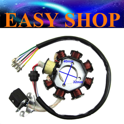 5 Wire 8 Pole Magneto Stator Plate Rotor 125cc 150cc Loncin TDR Foxico Motowork