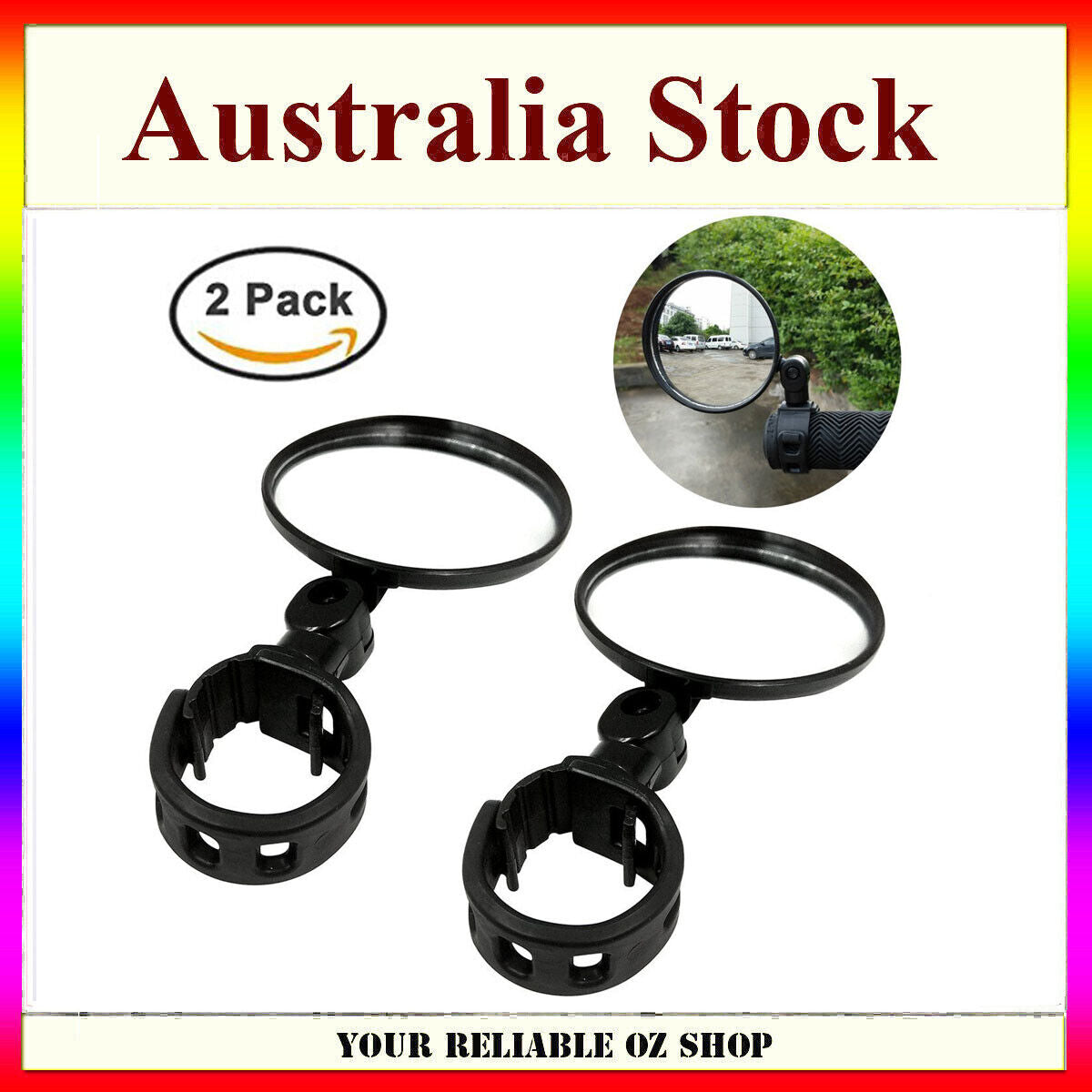 2x 8cm Bicycle Rear View Bike Handlebar Flexible Cycling Mirror Rearview Mirror