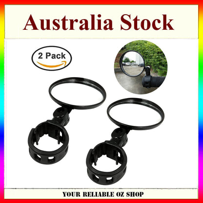 2x 8cm Bicycle Rear View Bike Handlebar Flexible Cycling Mirror Rearview Mirror