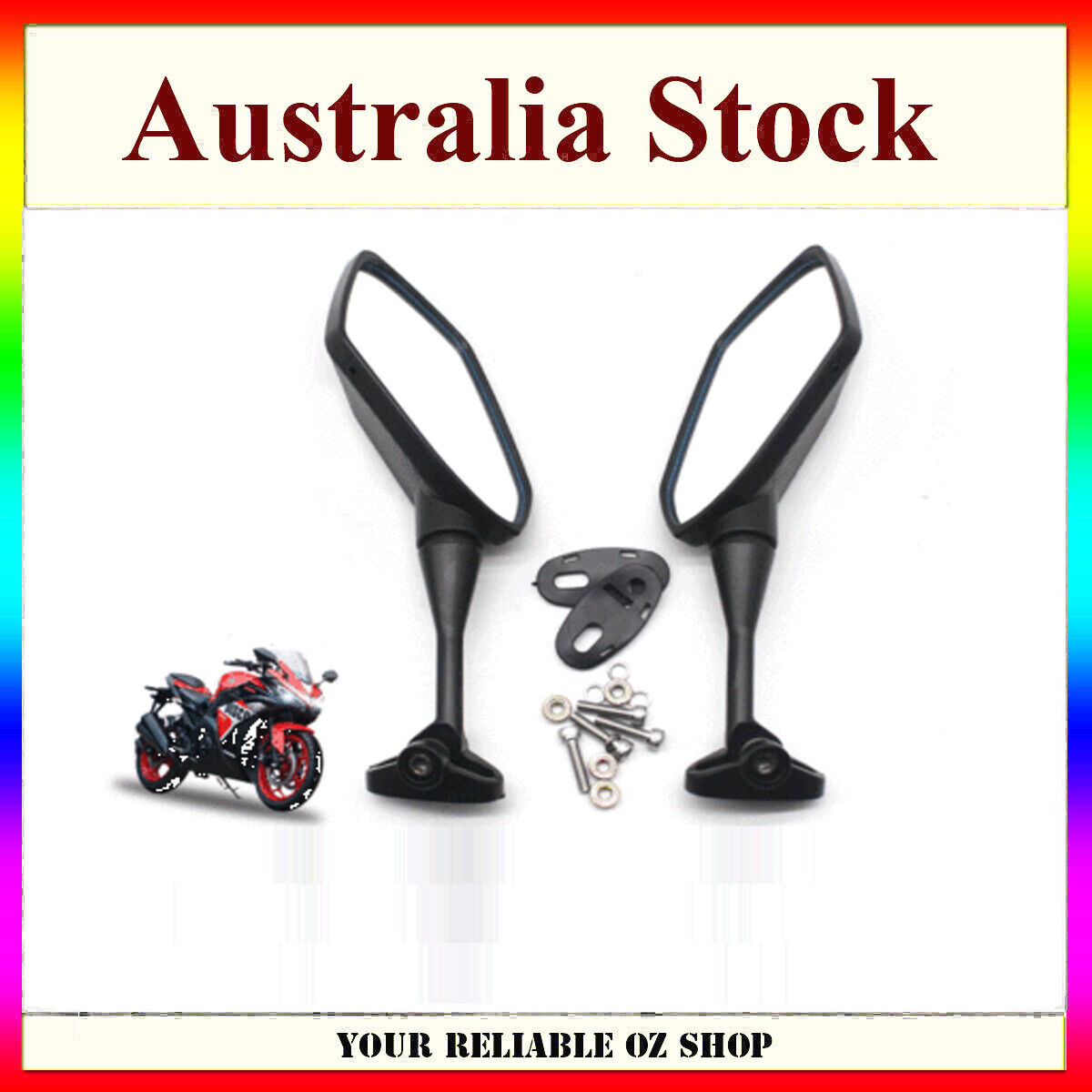 Pair Side Rear View Mirrors Left & Right For KAWASAKI NINJA 250R EX250 2008-2013