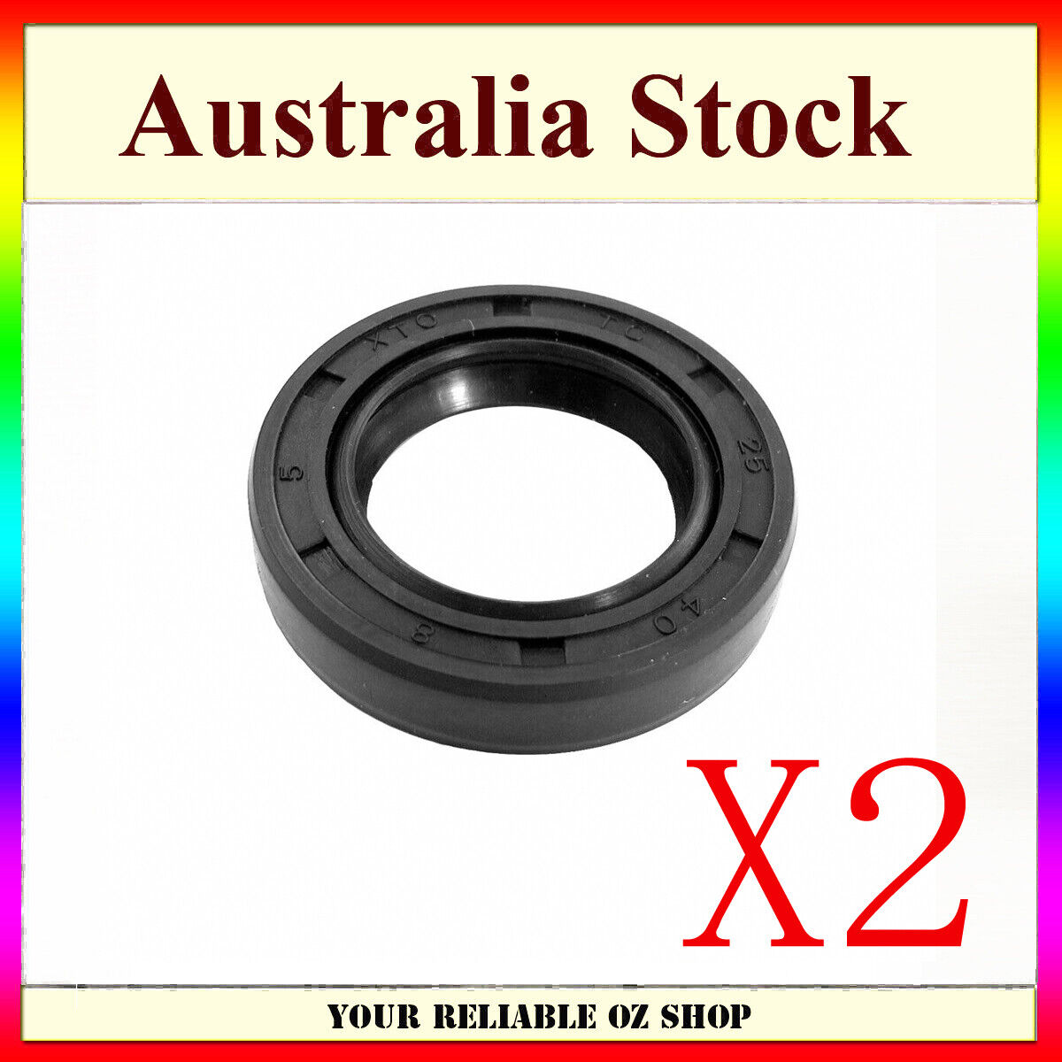2 Pcs Oil Rubber Seals 25mm x 40mm x 8mm Metric Dual Lipped Rotary Shaft Suzuki